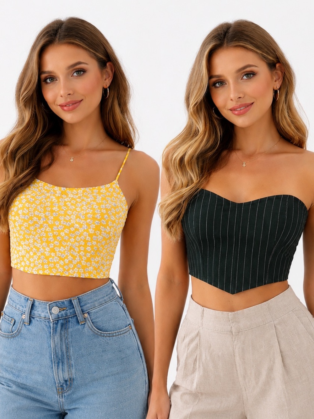 crop tops, size 2 and size small, set of 2